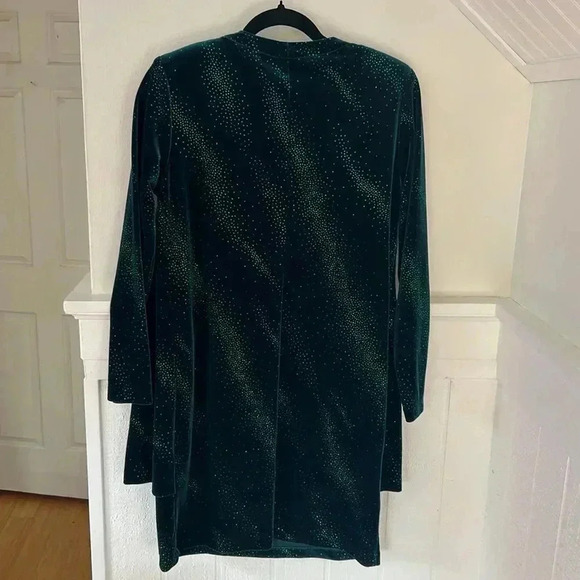 Teddi Evening Velvet Sequin Green Dress with Jacket Overlay  8P Holiday Party - Picture 7 of 8